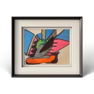 A City In a Shoe In Blue, Pink, Orange, Green